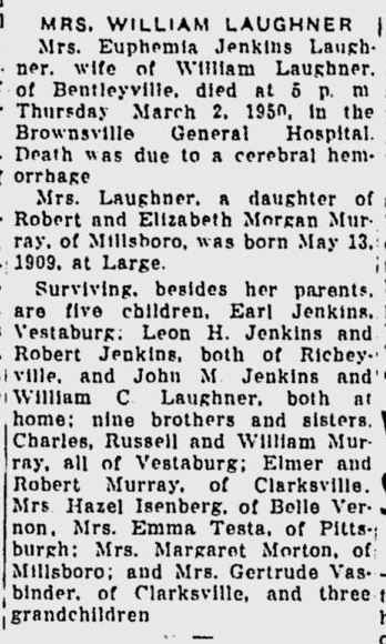 Euphemia Jenkins Laughner obit
